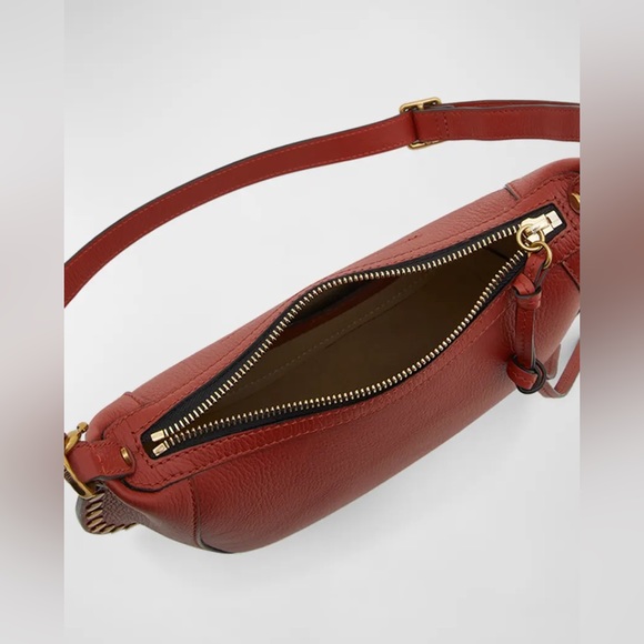 Isabel Marant Oskan Moon Leather Studded Shoulder Bag in Terracotta - Picture 3 of 6